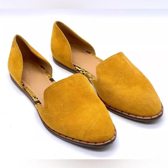 Crown Vintage Yellow Suede Women's Loafers - Picture 1 of 6